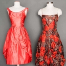 TWO SILK COCKTAIL DRESSES, 1950s