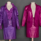 TWO SAINT LAURENT LEATHER SUITS, c. 1980s