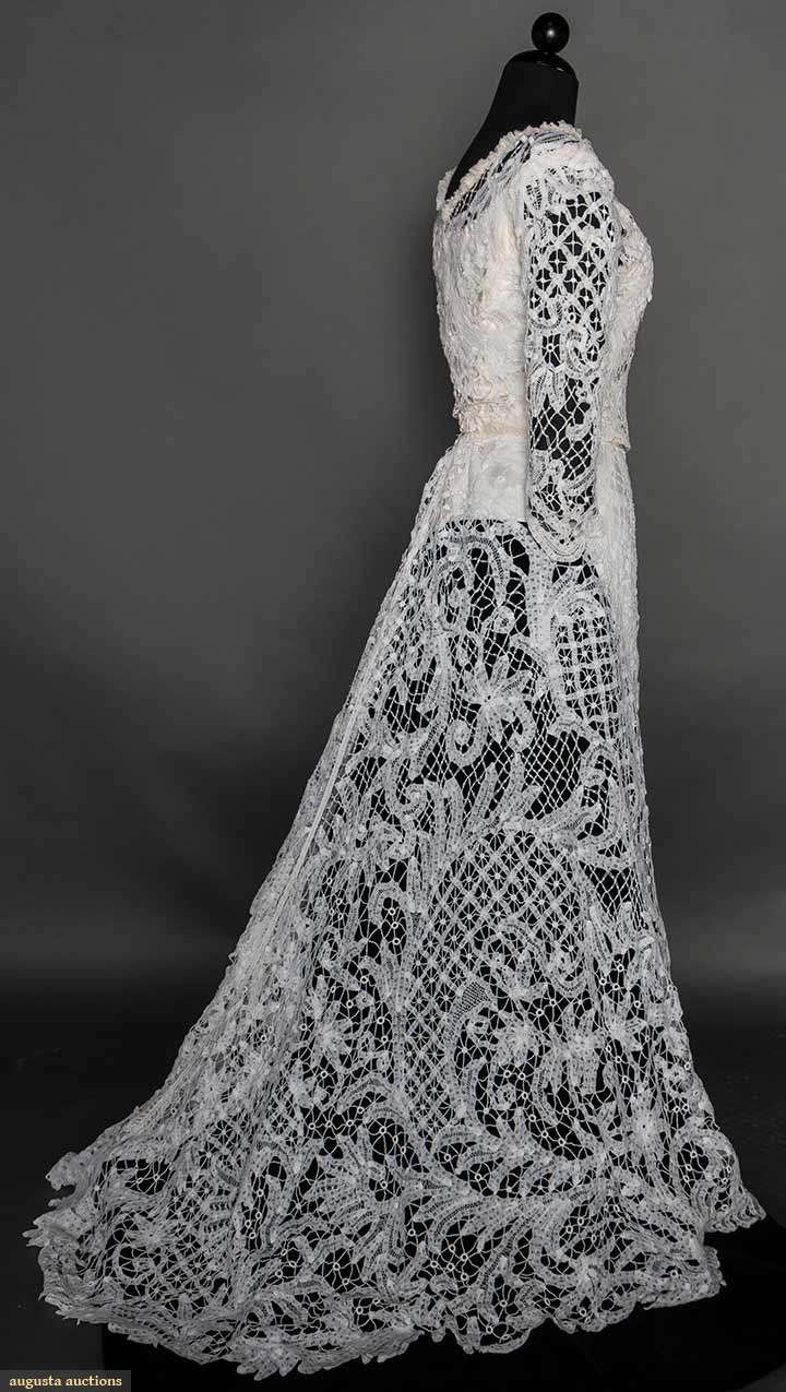 Augusta Auctions - BATTENBURG LACE GOWN, c. 1910
