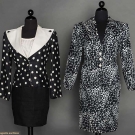TWO SAINT LAURENT BLACK &amp; WHITE SUITS, 1980s