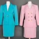 TWO SAINT LAURENT SUITS: 1 PINK &amp; 1 BLUE, 1980s