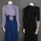 TWO SILK CREPE EVENING GOWNS, 1940s