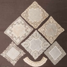 SIX HAND MADE LACE HANKIES, LATE 19TH C.