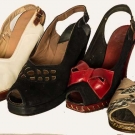 FOUR PAIR LADIES' SANDALS, 1940s