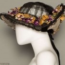 BLACK LACE &amp; FLORAL HAT, c. 1918