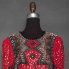 ZANDRA RHODES JEWELED DRESS, 1980s