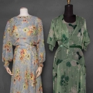 TWO PRINTED CHIFFON GOWNS, 1930s