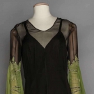 BLACK &amp; GREEN SILK EVENING GOWN, 1930s