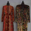 TWO PRINTED VELVET LADIES' GARMENTS, 1965-1975