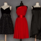 THREE PARTY DRESSES, LATE 20TH C
