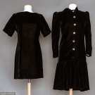 TWO YSL SILK VELVET EVENING DRESSES, 1980-1990s
