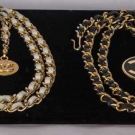 TWO CHANEL METAL &amp; LEATHER BELTS, 1982