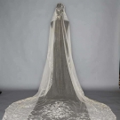 BRUSSELS APPLIQUE LACE VEIL, c. 1900