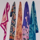 SIX PATTERNED SCARVES, 1910-1930
