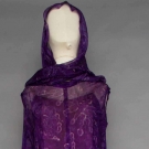 JACQUES GRIFFE COUTURE PURPLE CHIFFON DRESS, 1950s