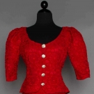 YVES SAINT LAURENT RED EVENING DRESS, 1980s