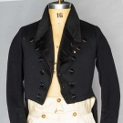 BLACK WOOL TAIL COAT, AMERICAN, c. 1840