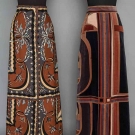 TWO PUCCI BROWN PRINT MAXI SKIRTS, 1960-1970s