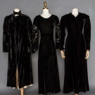 THREE SILK VELVET EVENING GARMENTS, 1930-1940s