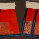 ORANGE SILK WEDDING SKIRT, CHINA, EARLY 20TH C