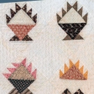 PIECED FLOWER BASKET CRIB QUILT, 1850-1875