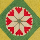 DOUBLE PEONY &amp; TULIP PIECED QUILT, 1850-1870