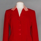 HERMES RED GABARDINE SUIT, 1990s