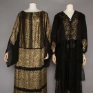 TWO GOLD LAME &amp; BLACK SILK GOWNS, 1920s