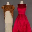 TWO SATIN EVENING GARMENTS, 1950-1965