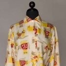 PUCCI CAT PRINT SILK BLOUSE, 1950s
