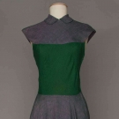 CLAIRE McCARDELL BIAS CUT GREEN &amp; BLUE DRESS, 1944
