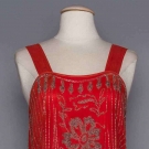 SILVER BEADED CORAL DRESS, 1920-1922