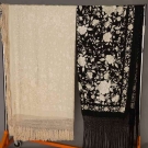 TWO EMBROIDERED EXPORT SHAWLS, c. 1900