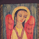 SIRKKA AHLSKOG TAPESTRY "CRIMSON ANGEL", MID 20TH C