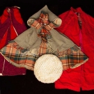 4 PIECES GIRL'S WINTER CLOTHING, LATE 19TH C