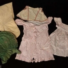 2 LADIES' BONNETS &amp; 3 BABY GARMENTS, 1820-1870