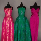 3 SILK EVENING GOWNS, 1950-1980
