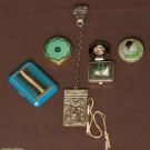 5 DECO COMPACTS &amp; 1 SILVER NOTEPAD