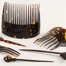SIX SHELL HAIRCOMBS, 1860-1890