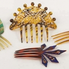 THREE JEWELED HAIRCOMBS, 1900-1920s