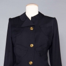 GILBERT ADRIAN NAVY GABARDINE JACKET, 1940s