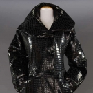 ARMANI PATENT LEATHER &amp; FUR COAT