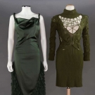 TWO McQUEEN GREEN DRESSES, EARLY 2000s