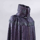 MIDNIGHT BLUE CUT-OUT &amp; EMBROIDERED CAPE, c. 1918