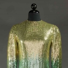 BLASS OMBRE GREEN SEQUIN GOWN, 1970s