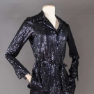 HALSTON BLUE SEQUIN EVENING DRESS, 1970s
