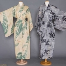 TWO PRINTED SUMMER KIMONO, MID 20TH C