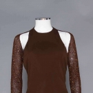 HALSTON BROWN JERSEY EVENING GOWN, 1970s