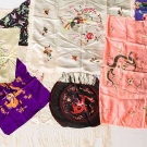 8 DRAGON EMBROIDERED TEXTILES, CHINA, MID 20TH C