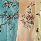 1 EMBROIDERED BEDSPREAD &amp; 4 PIECES, CHINA